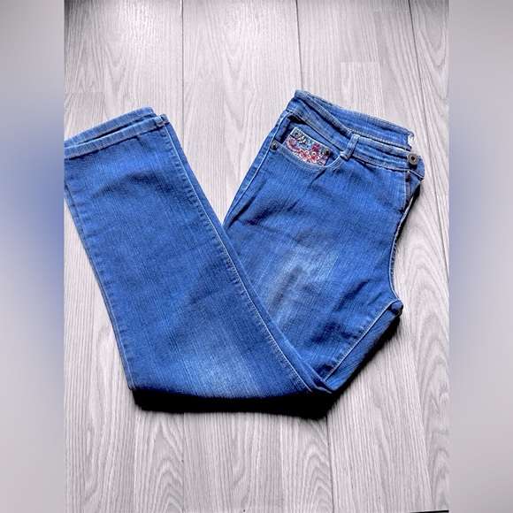 VINTAGE DKNY Women’s Embroidered Straight Leg Denim Jeans - Picture 2 of 10